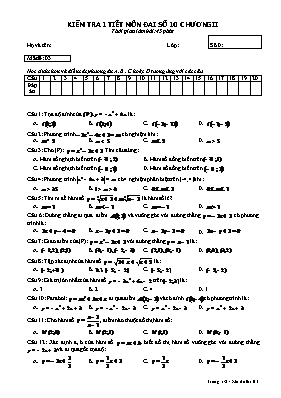 Kiểm tra 1 tiết môn Đại số 10 chương II